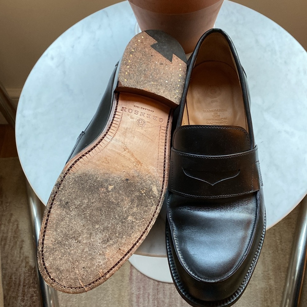 Grenson Black Leather Loafers - Picture 6 of 14